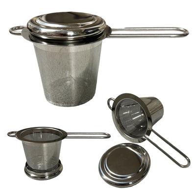 Mug or Tea-cup Infuser with Handle and Drip Catching Lid