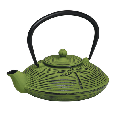 Avanti Dragonfly Jade Green Cast Iron Teapot 770ml with inbuilt infuser basket