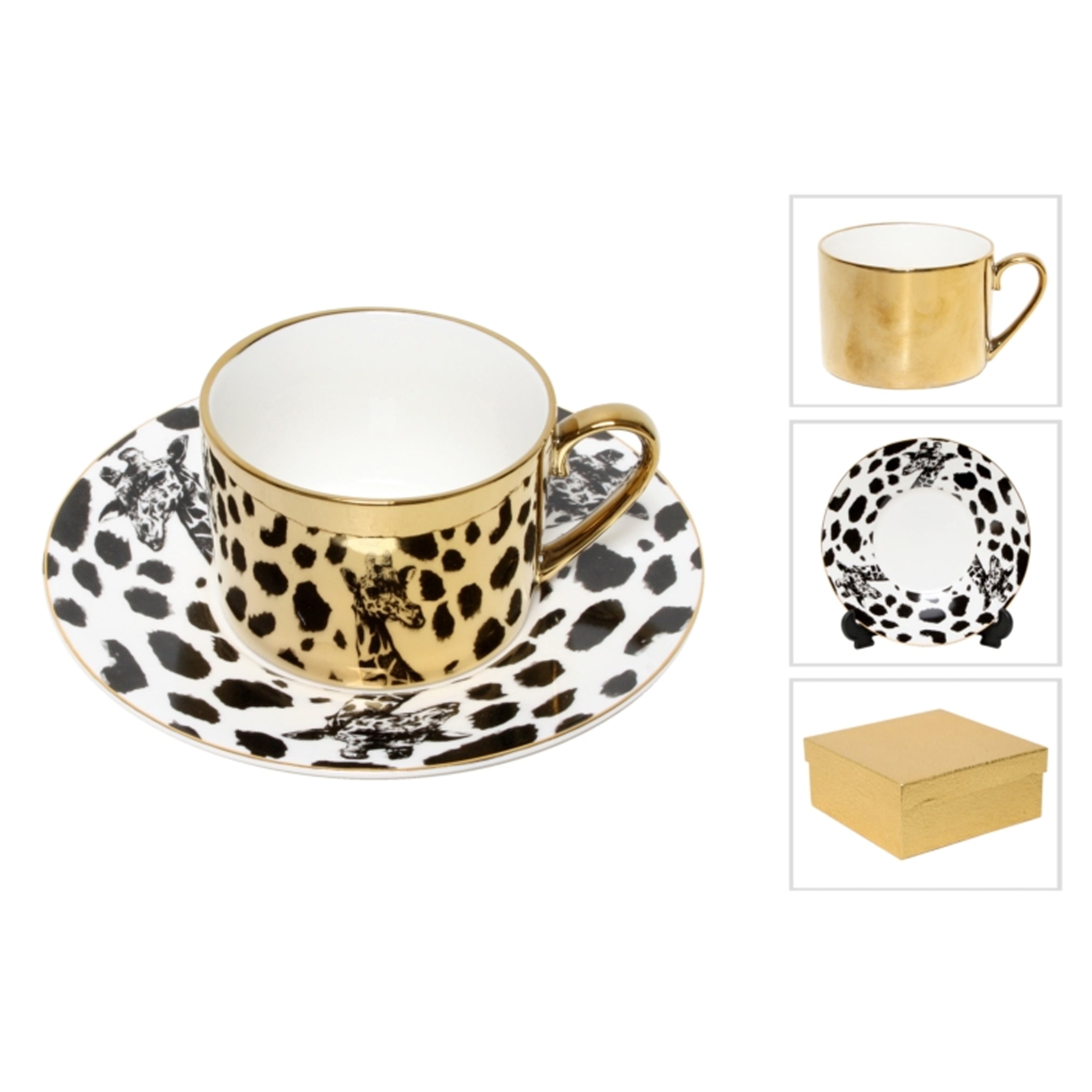 Safari Animal Print 'Reflection' Tea Cup & Saucers T BAR TEA