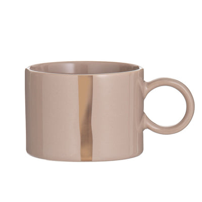 Opaline Mugs pink with gold vertical line
