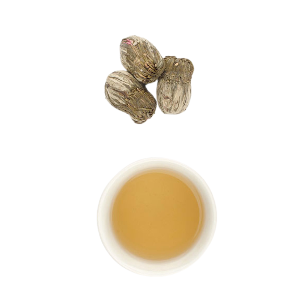 Three Amaranth Flowers White Artisan Flowering Tea Ball T BAR TEA