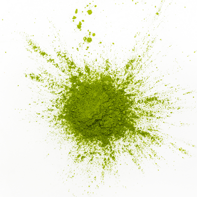 Pure organic green matcha tea powder