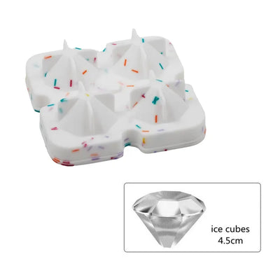 Diamond Shape Silicone Ice Cube mould makes 4 cubes
