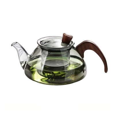 Heat Resistant Smokey Grey Glass Teapot With Removable Infuser basket 500ml