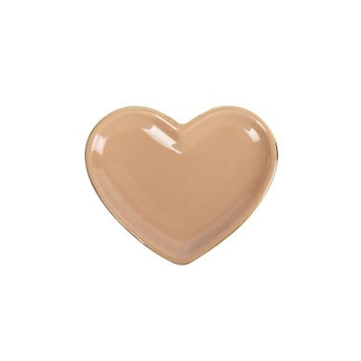 Heart shaped teabag holder trinket plate pink colour