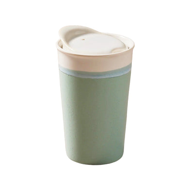 Divine lak ceramic travel mug with ceramic lid 270 ml  Marine green with blue rim
