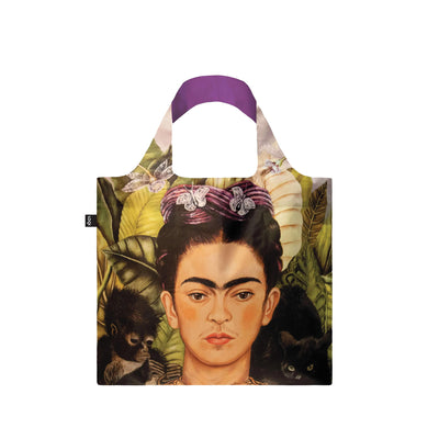 Frida Kahlo self portrait hummingbird design Loqi tote shopping bag 50cm x 42cm