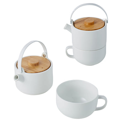 Leaf and Bean Tea for one teapot and cup set scandi style