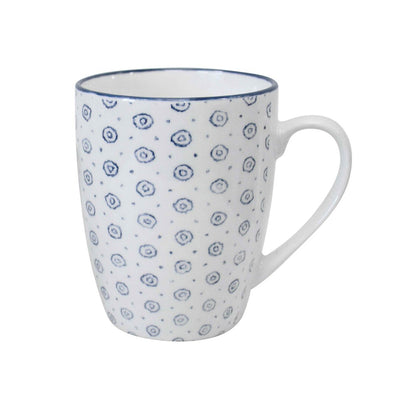 Tea or Coffee Mug 340ml Columbia white with blue circles 