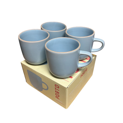 Porto Maison Reactive set of four blue tea of coffee mugs 320ml