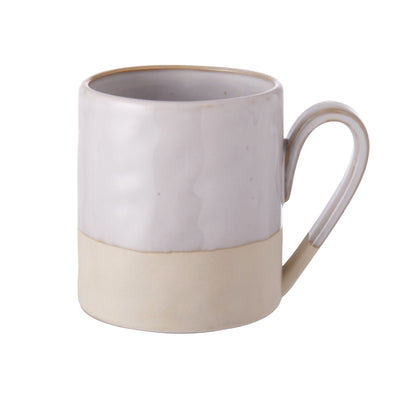 stoneware handmade look 400ml tea coffee mug stone and light grey colour