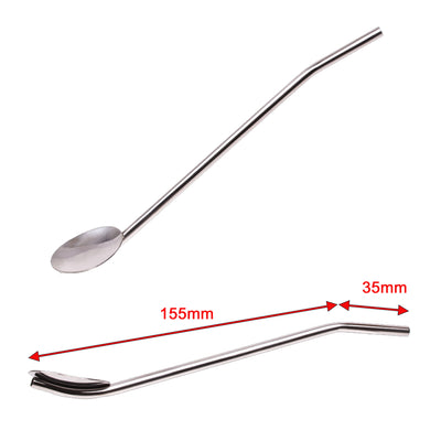 straw spoon mate' stainless steel long handle 19cm