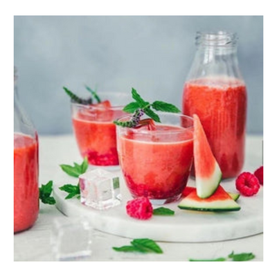 gigone glass tumbler 220ml with watermelon juice and mint