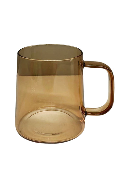 Cevo Glass Tea or Coffee Mug Amber glass- Set of 2 Gift boxed.