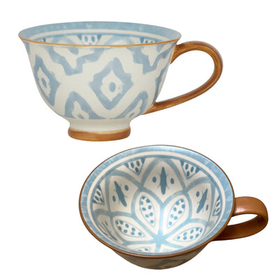 Aleah Moroccan design blue and brown Tea cup 