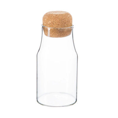 Glass storage bottle jar with cork lid 180ml