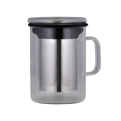 Avanti Tea Infuser Glass Mug Black 420ml