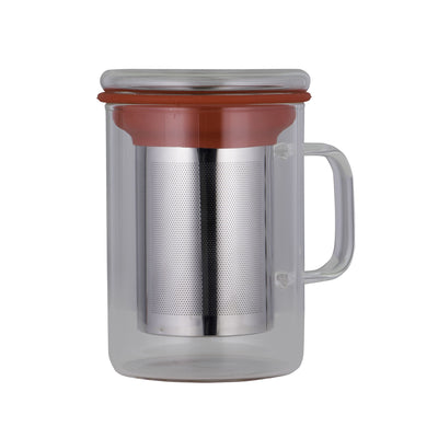 Avanti Tea Infuser Glass Mug Red 420ml