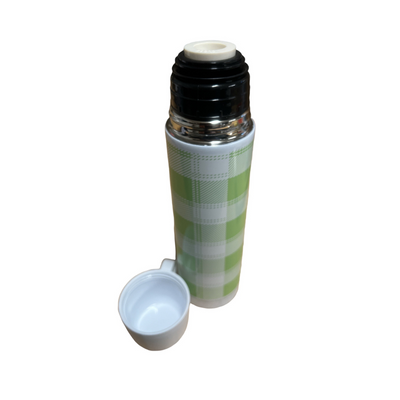 Personal Porta Flask 450ml with Cup Lid - Blanket Print Green