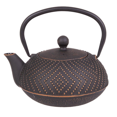 Cast Iron Teapot 900ml aztec black and bronze