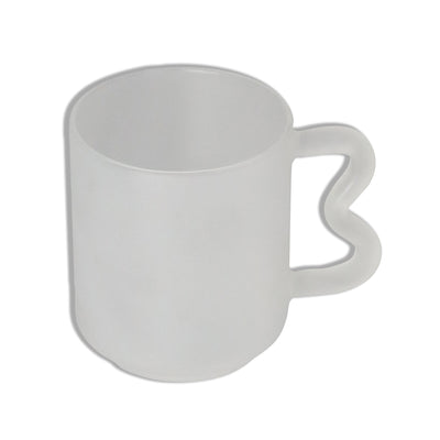 Coloured Glass Tea or Coffee Mugs Frosted white