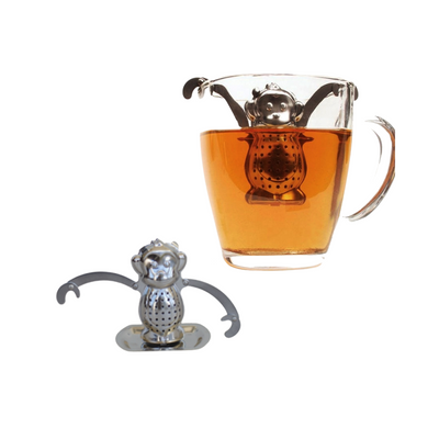 Hanging Monkey Tea Infuser with Drip Tray
