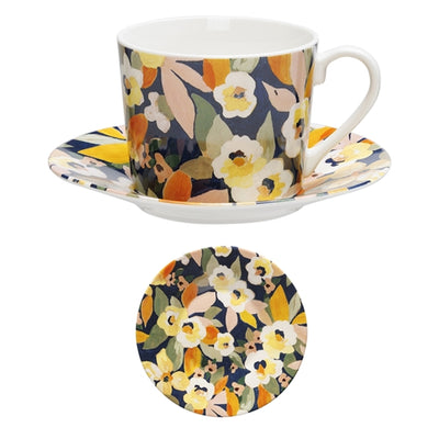 200ml teacup + saucer impatiens floral design van gogh