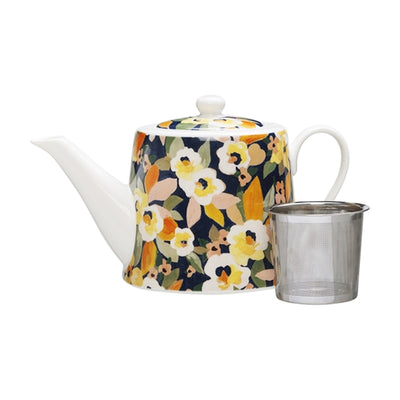 1.1L teapot with tea infuser basket impatiens floral design van gogh