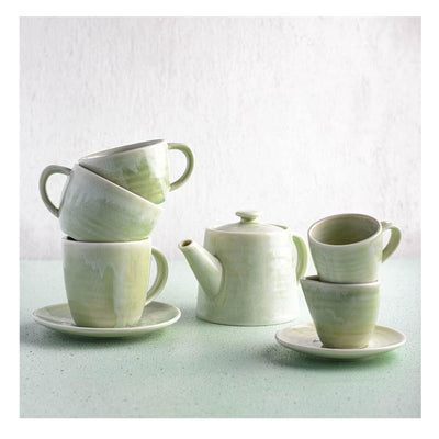 Moda LUSH Artisanal Ceramic Teapot , Tea cup or saucer - Mint Green