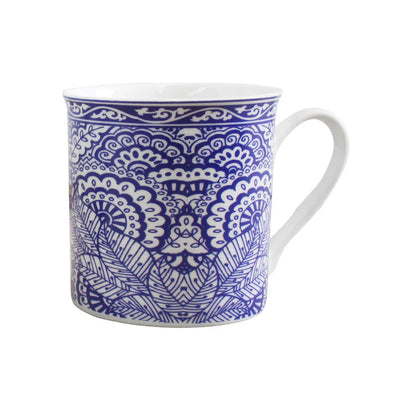 Tea or Coffee Mug Classic Hamptons Blue & White - Carnations
