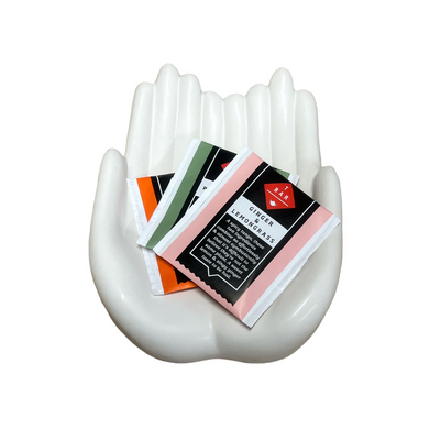 Offering Hands - Ceramic Tea Bag Holder or Trinket Dish - White