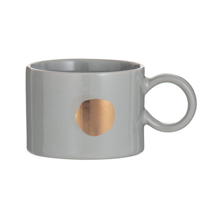 Opaline Mugs green with gold circle