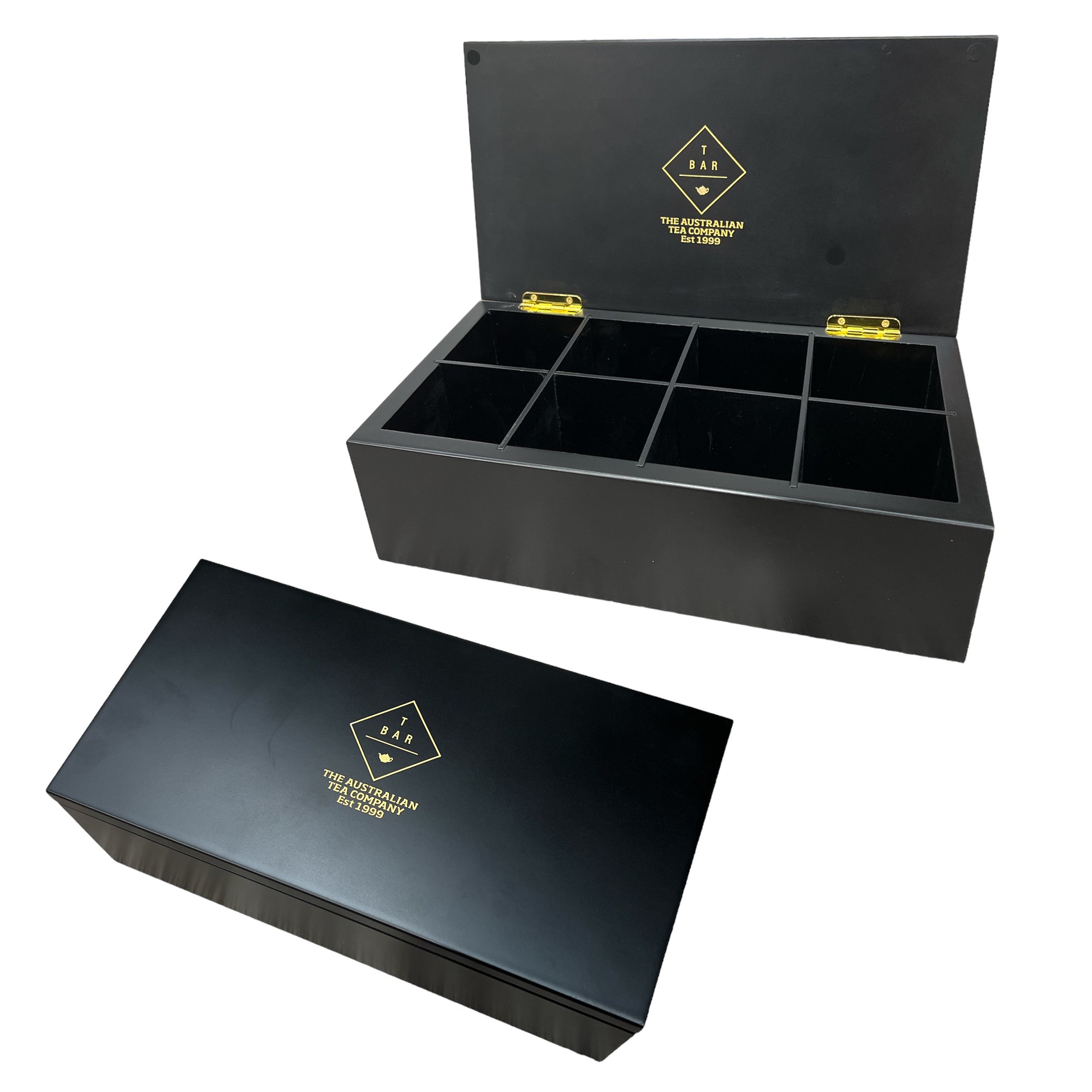Woodard & Charles Acacia Wood Tea Bag Organizer – 10 Compartment Box With Window (Holds 100 Tea Bags)