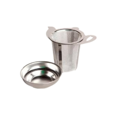 Tea Pot Shaped Rim Cup infuser with drip tray