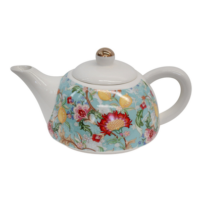 Garden Fauna Teapot Lemon and floral design with tea infuser basket 