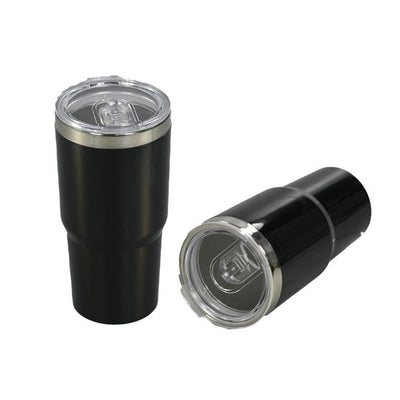 Travel flask - Black with Sliding Lid Spout Cover- Leak Proof Press on Clear Lid